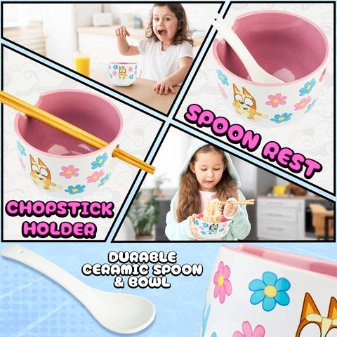 Get Trend Bluey ramen bowl set in a cheerful multi-blue design.