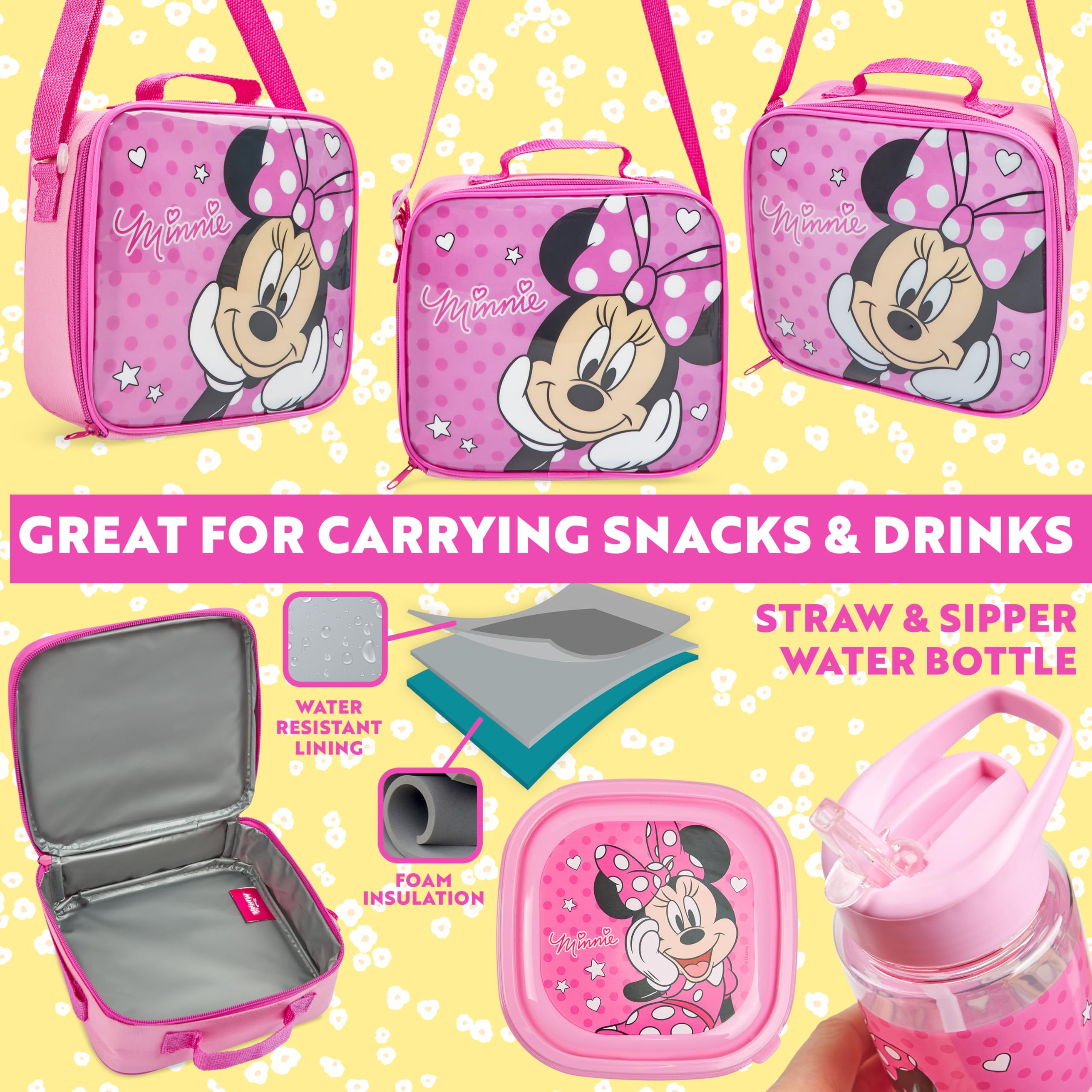 Get Trend Minnie Mouse snack box with removable lid keeps snacks organized