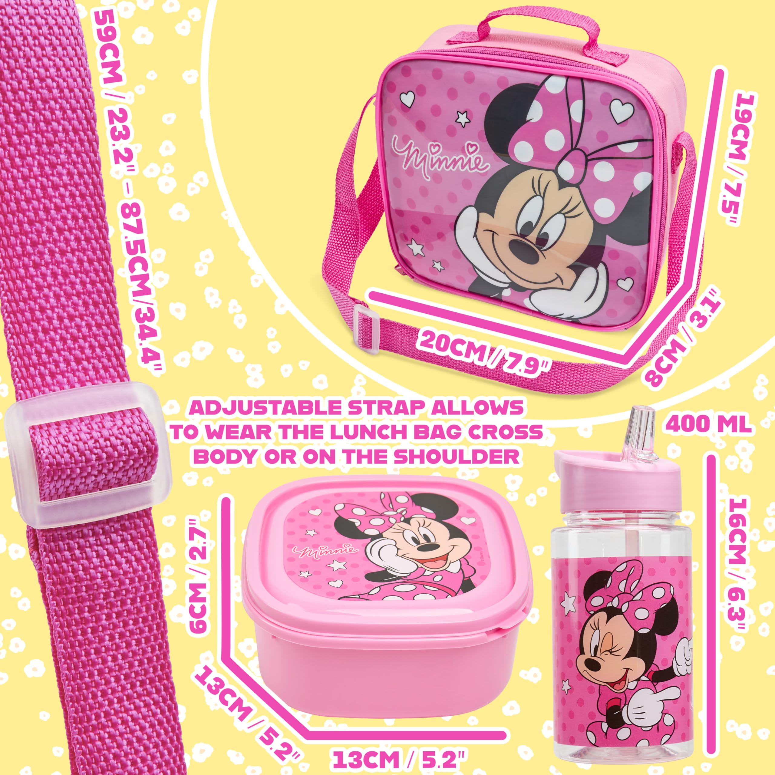 Get Trend Minnie Mouse travel-ready set fits school or daycare days
