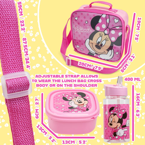 Get Trend Minnie Mouse travel-ready set fits school or daycare days
