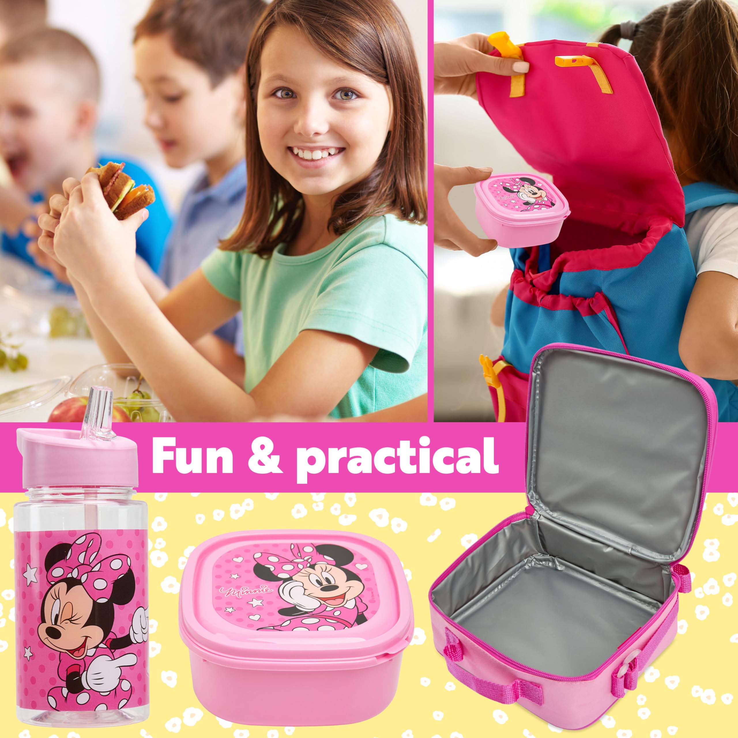 Get Trend Minnie Mouse water bottle, leak-proof with flip-up straw for on-the-go hydration