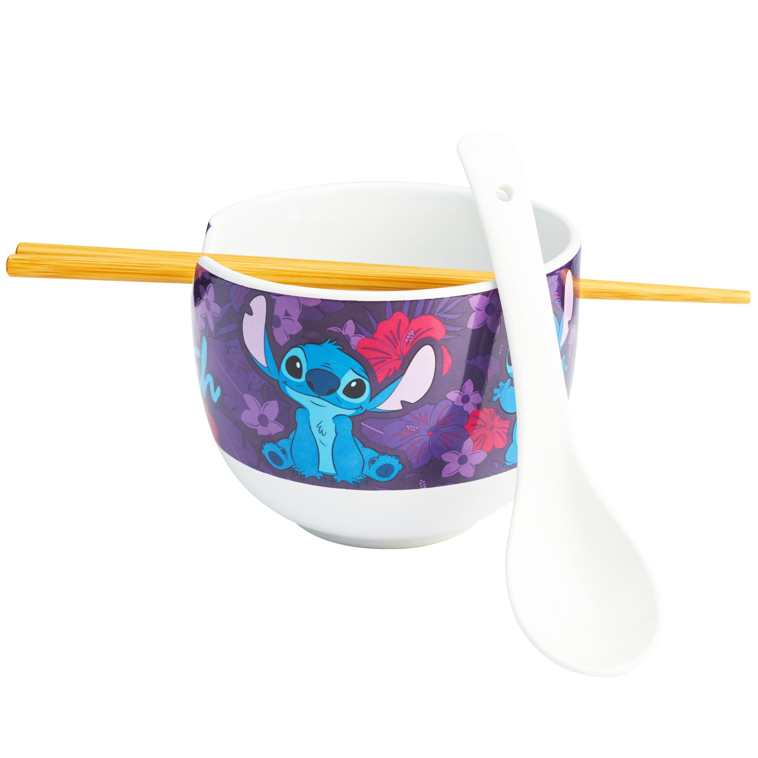 Get Trend Disney Stitch ramen bowl 20oz with glossy ceramic finish for easy meals