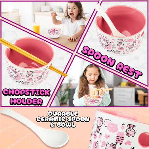 Get Trend Hello Kitty 3pc set shown in closeup, ideal for family meals.