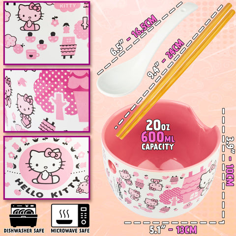 Get Trend Hello Kitty set is microwave-safe and dishwasher-friendly.