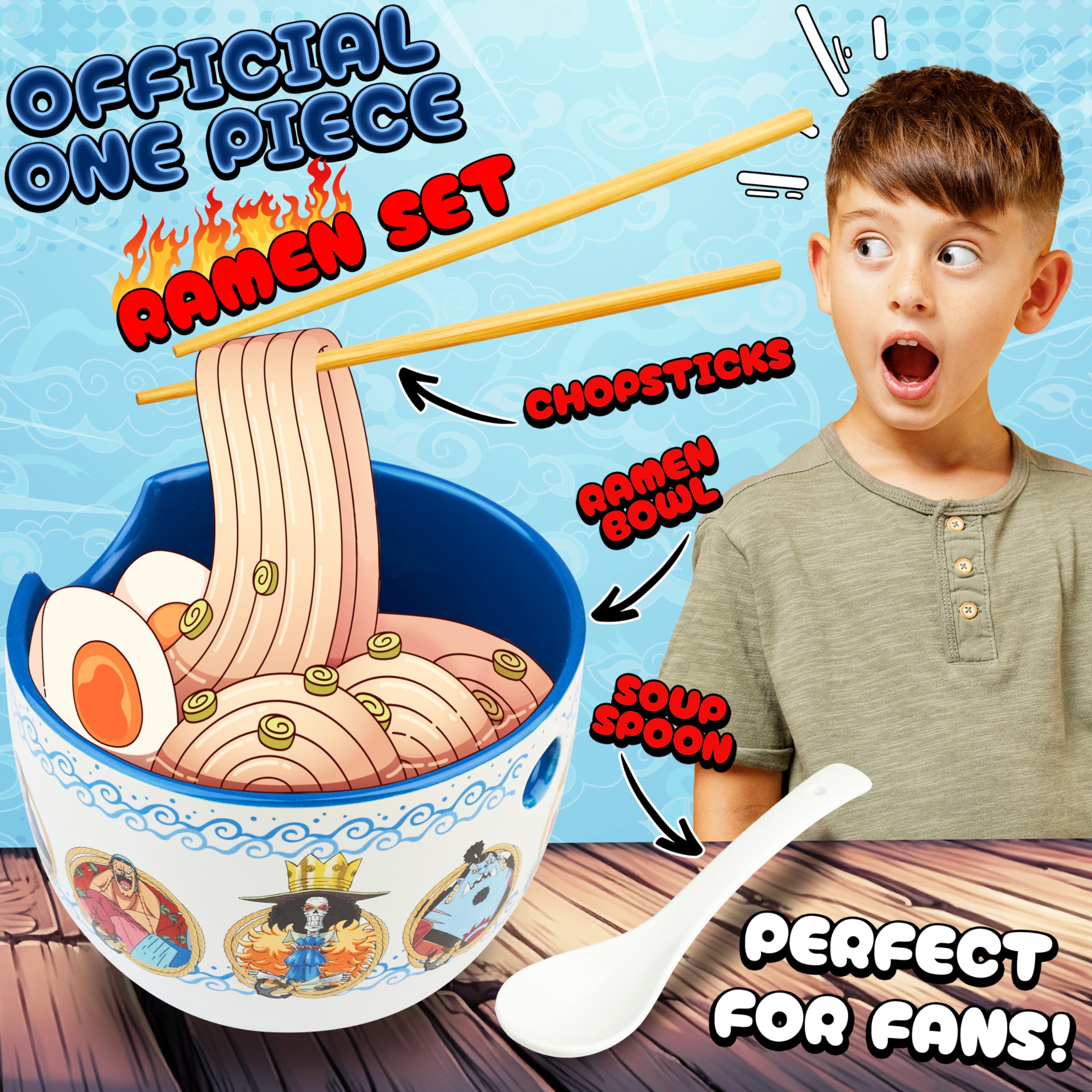 Get Trend One Piece ramen bowl with spoon included for easy eating