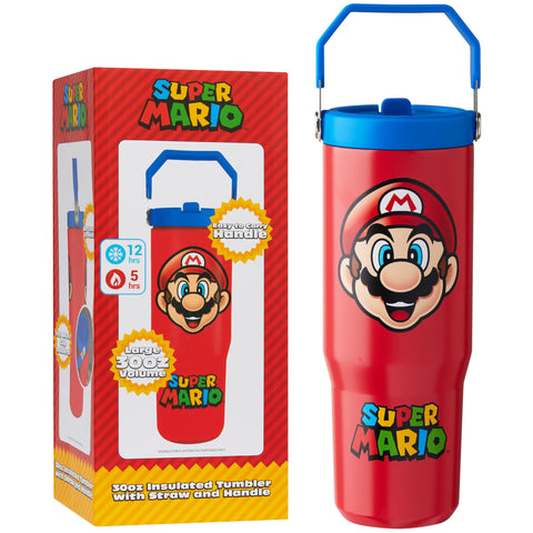Get Trend Super Mario 30oz stainless steel tumbler with straw for school days