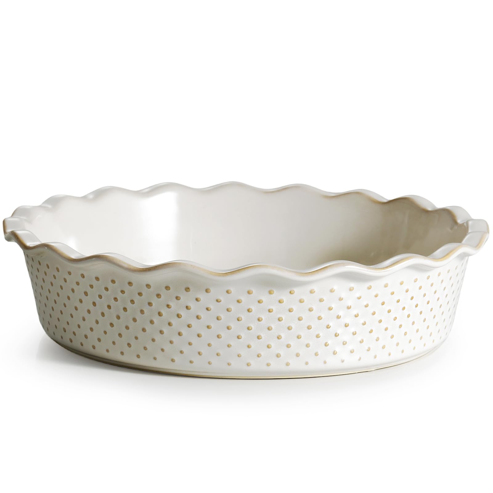 Getstar ceramic deep pie pan 9-inch with even crust thanks to heat retention.