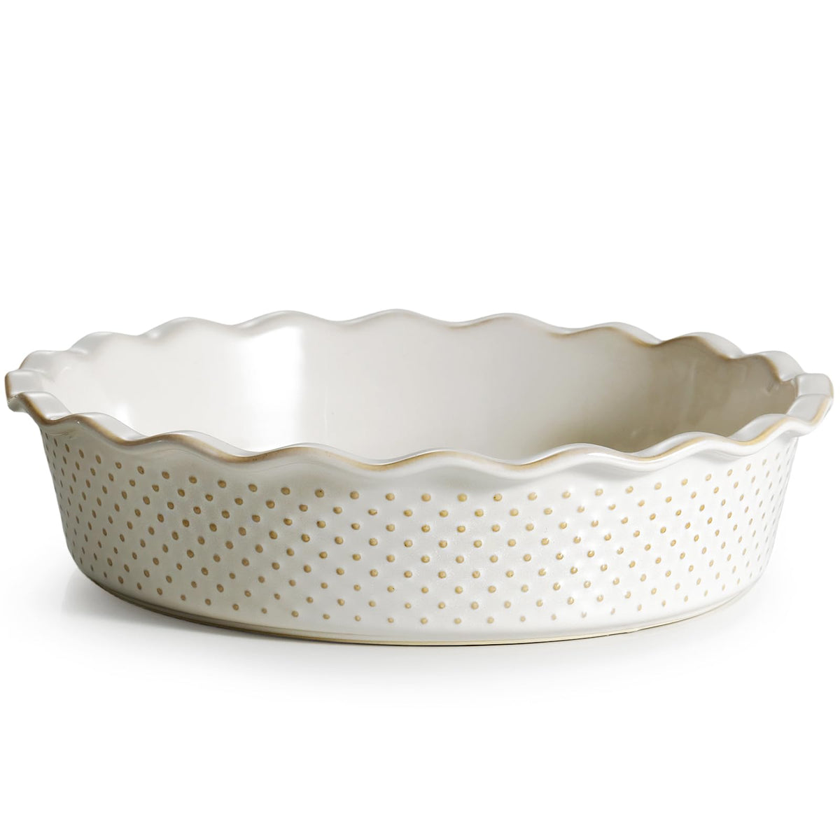 Getstar ceramic deep pie pan 9-inch with even crust thanks to heat retention.
