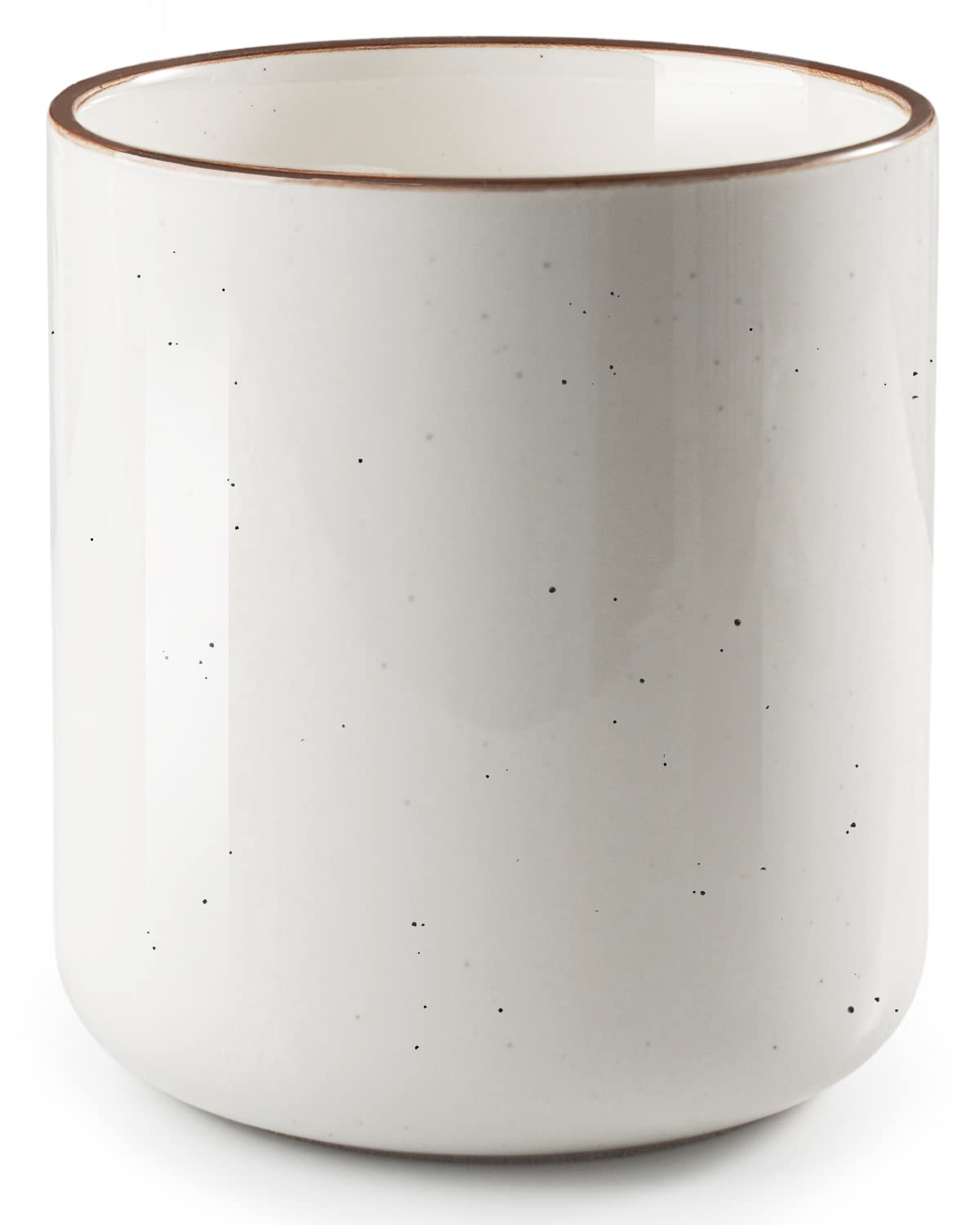 Getstar ceramic utensil holder with glossy glaze and decorative dots enhances counter appeal.