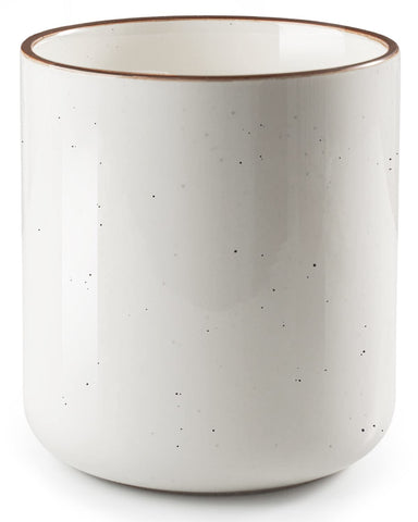 Getstar ceramic utensil holder with glossy glaze and decorative dots enhances counter appeal.
