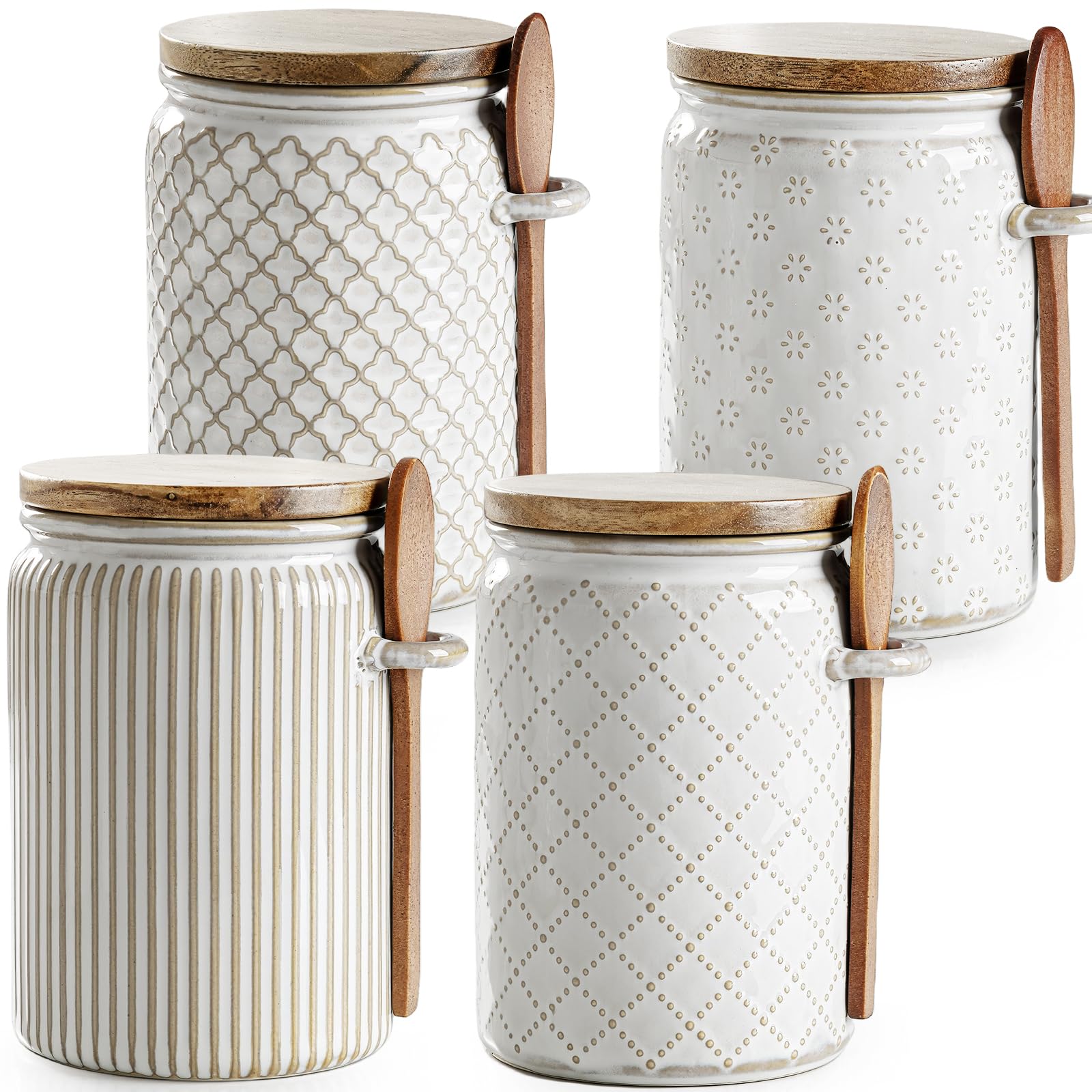 getstar ceramic canister set with airtight lids for fresh coffee and sugar storage
