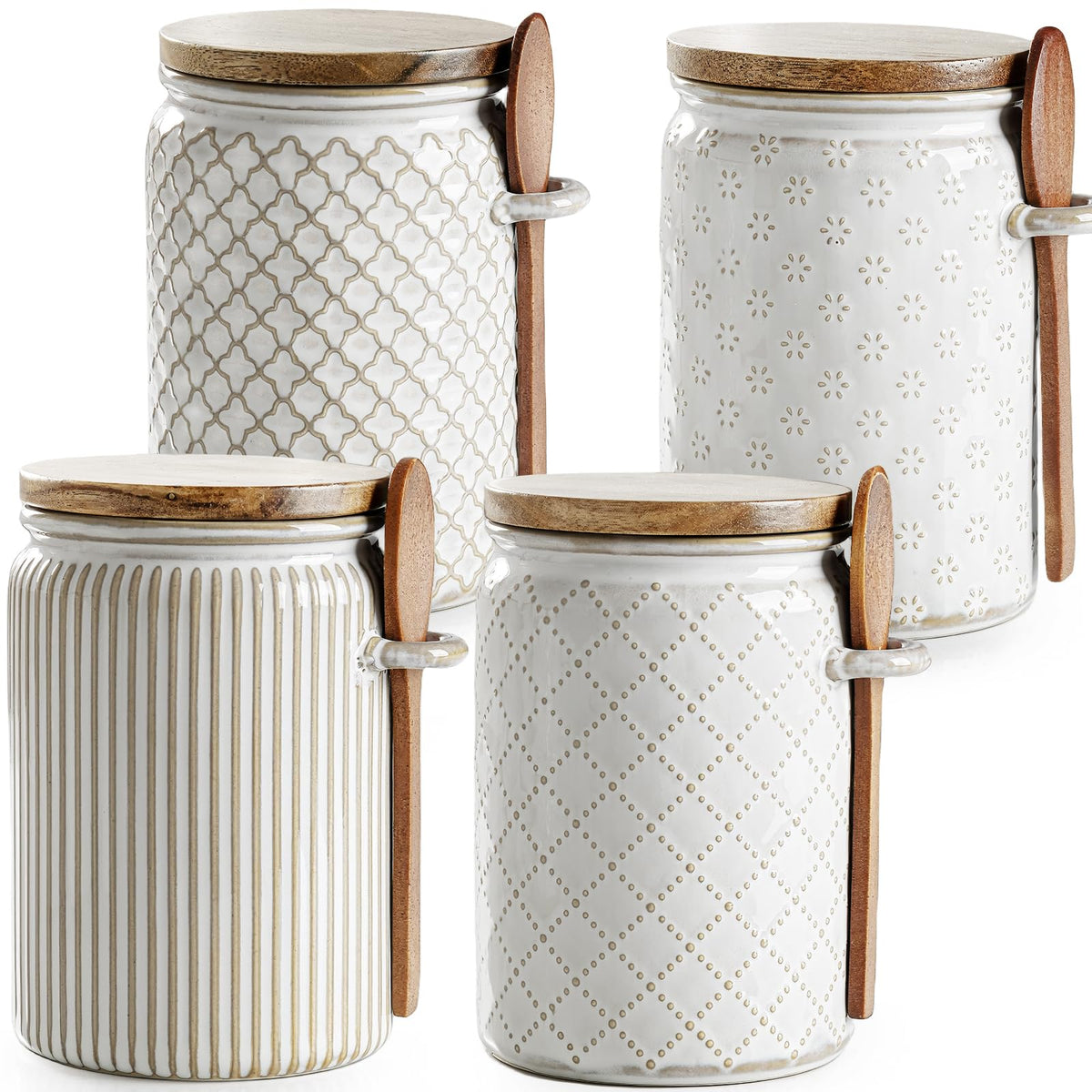 getstar ceramic canister set with airtight lids for fresh coffee and sugar storage