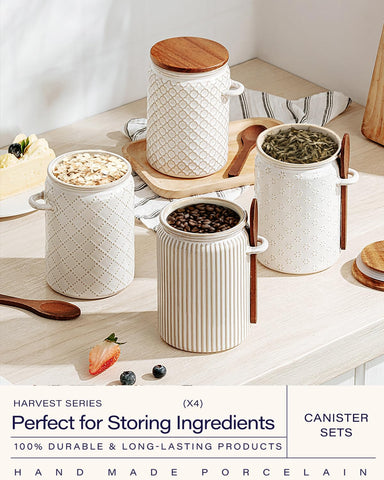 getstar countertop canisters set enhances organization and coffee bar display