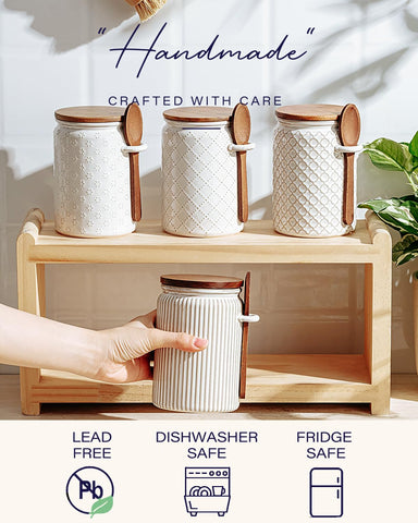 getstar easy-clean ceramic jars resist stains and are dishwasher-safe (lids excluded)