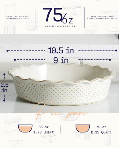 Getstar farmhouse decor pie pan elevates table presentation when serving directly.