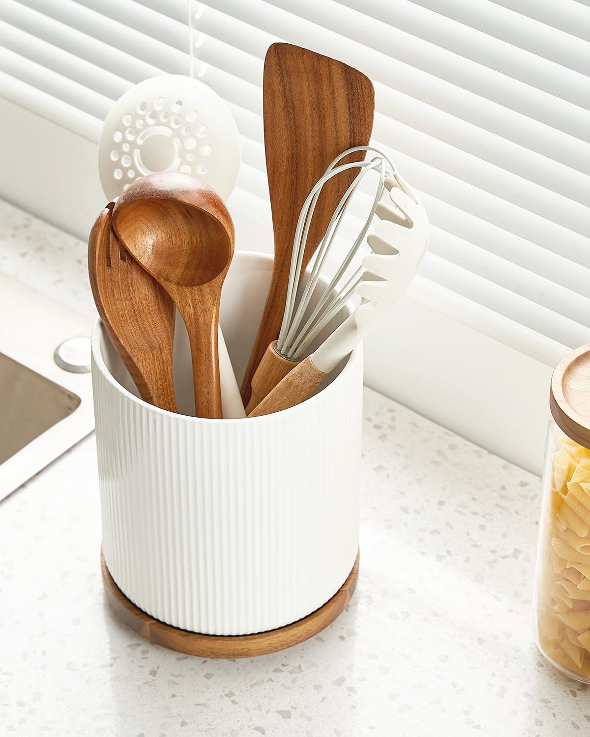 Getstar kitchen utensil holder complements farmhouse decor and neutral tones