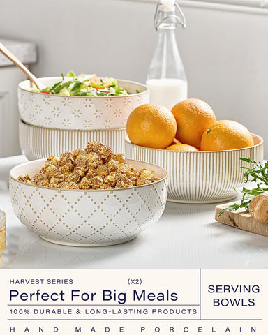 Getstar large serving bowls with embossed stars, ideal for pasta and fruit.