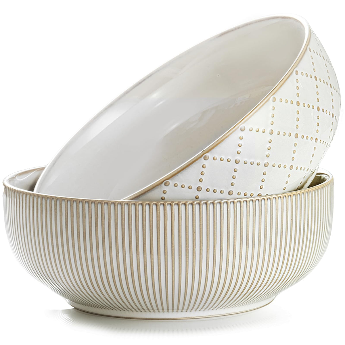 Getstar large serving bowls with woodland embossed pattern for stylish entertaining.
