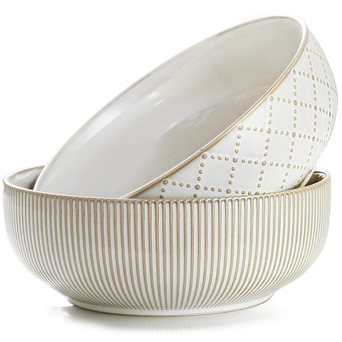 Getstar large serving bowls with woodland embossed pattern for stylish entertaining.