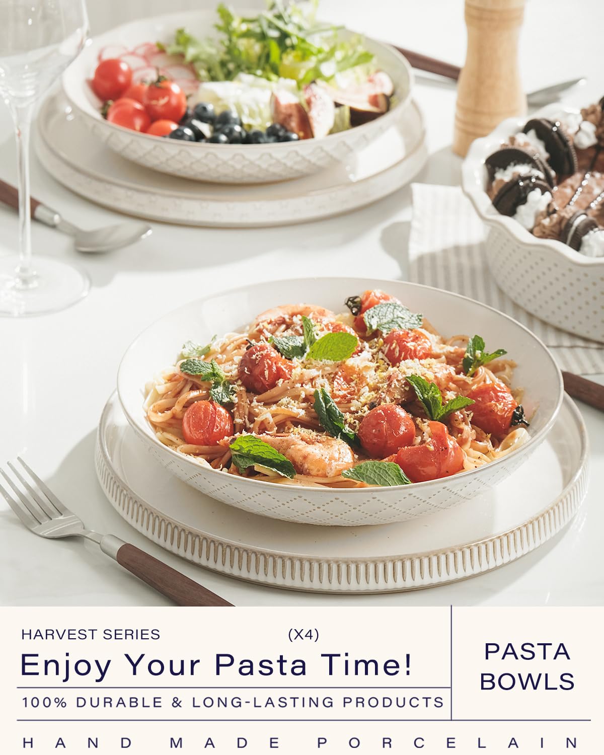 Getstar embossed pattern bowls bring rustic charm to everyday meals.