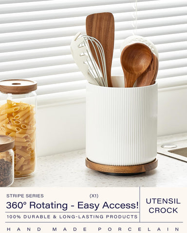 Getstar soft white ceramic holder with glossy glaze for farmhouse kitchens