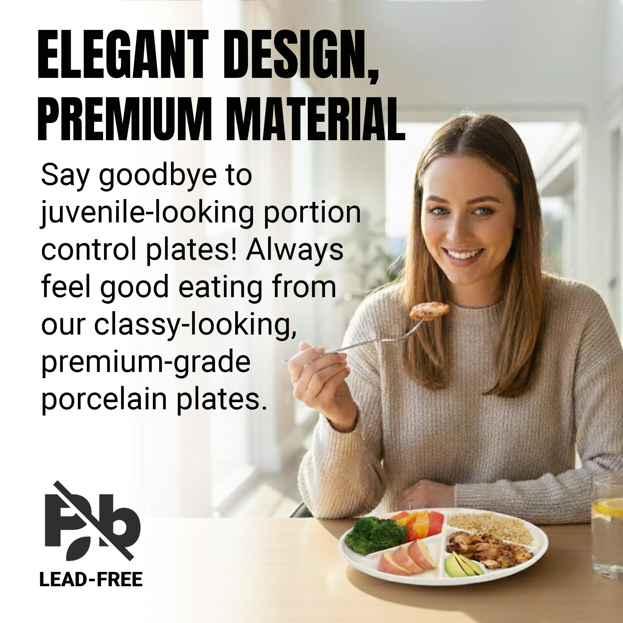 GetTheFad five-section plate keeps foods separated and organized.