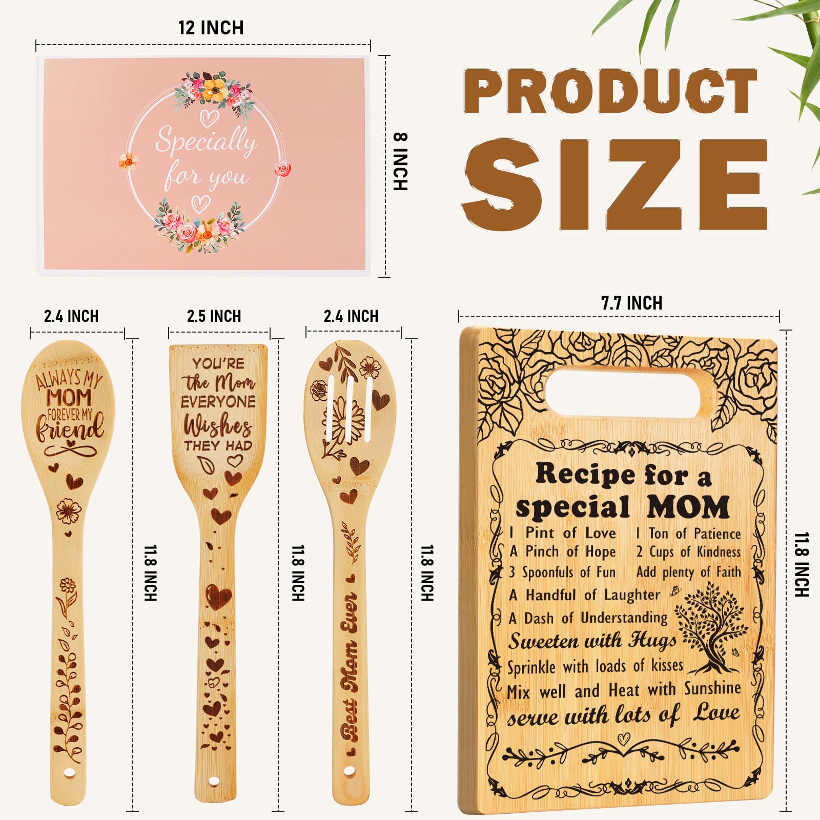 GevGuxLuo engraved mixing spoon with heartfelt messages for gifting