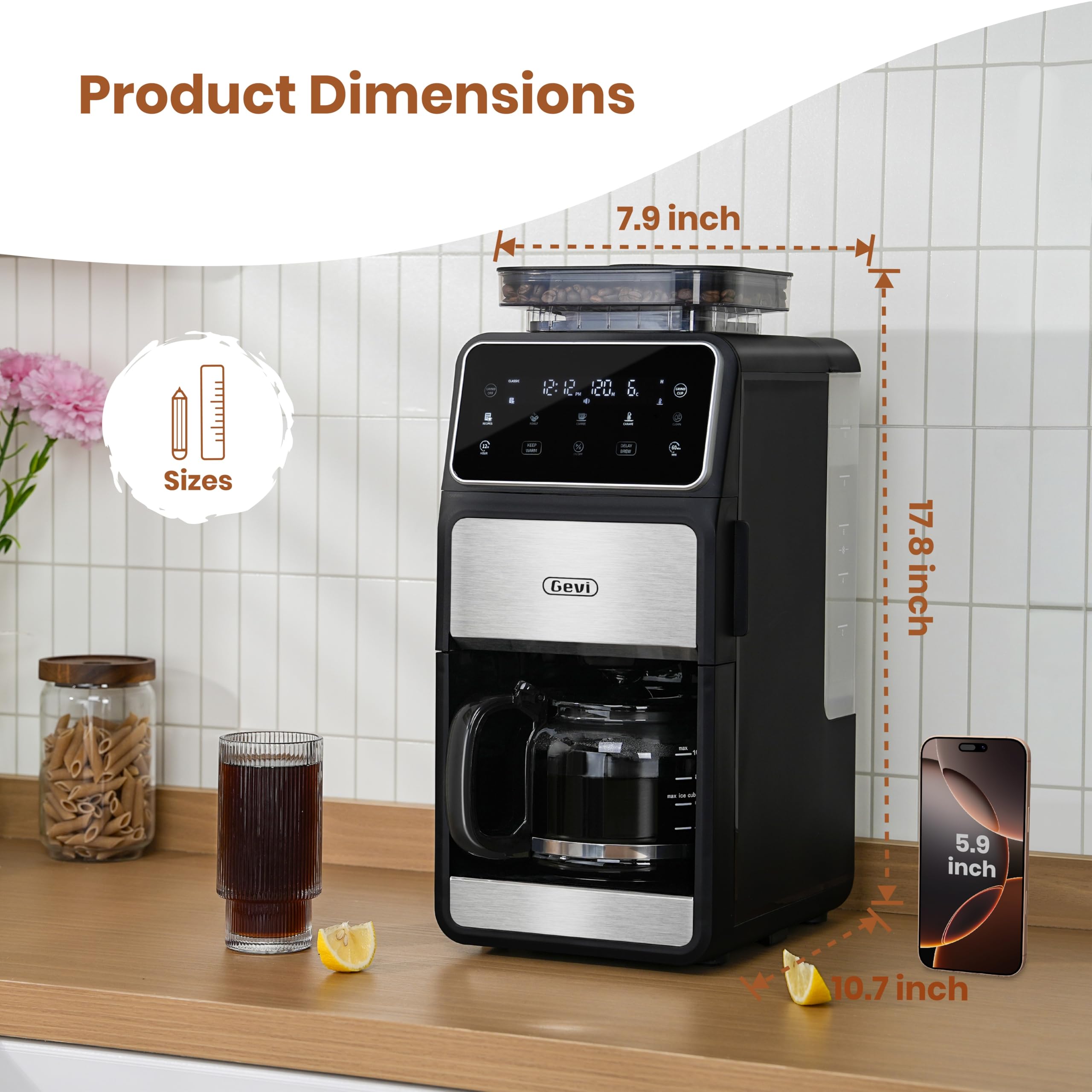 Gevi 4-10 cup brewing option ideal for solo or small gatherings