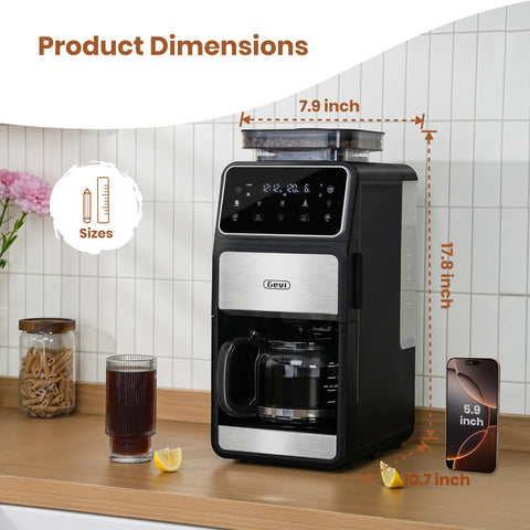 Gevi 4-10 cup brewing option ideal for solo or small gatherings