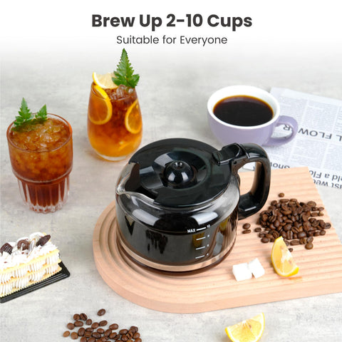 Compact black-silver design fits compact countertops at home or in the office.
