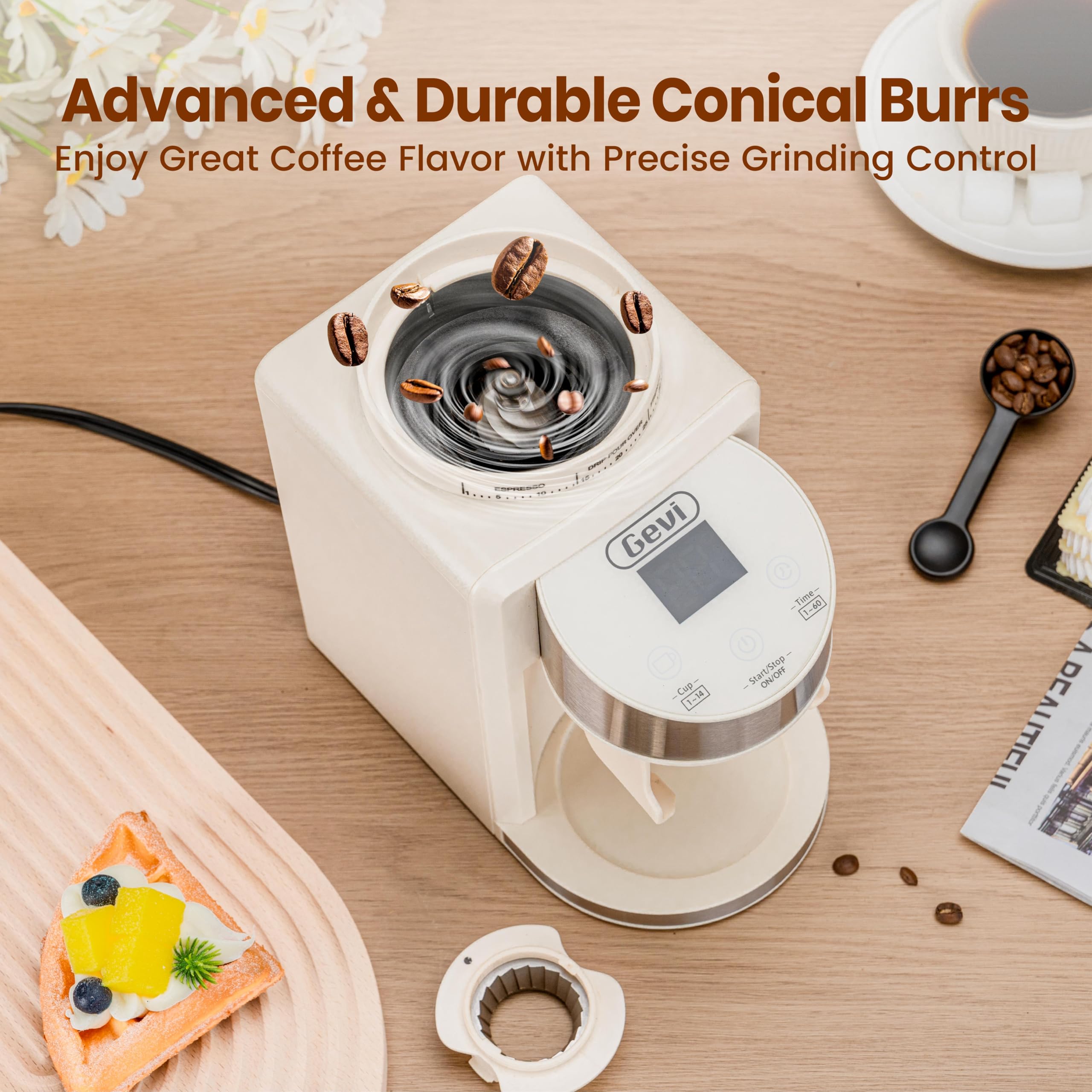 Gevi coffee spoon and tamper for accurate dosing