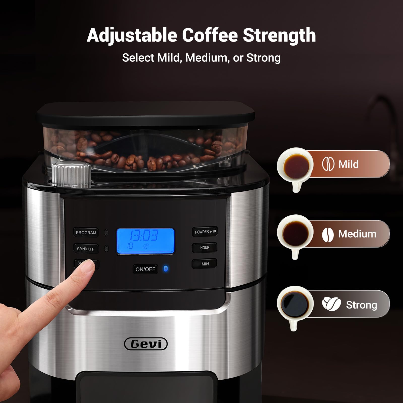 Gevi countertop footprint shown fitting homes, offices, and small cafés.