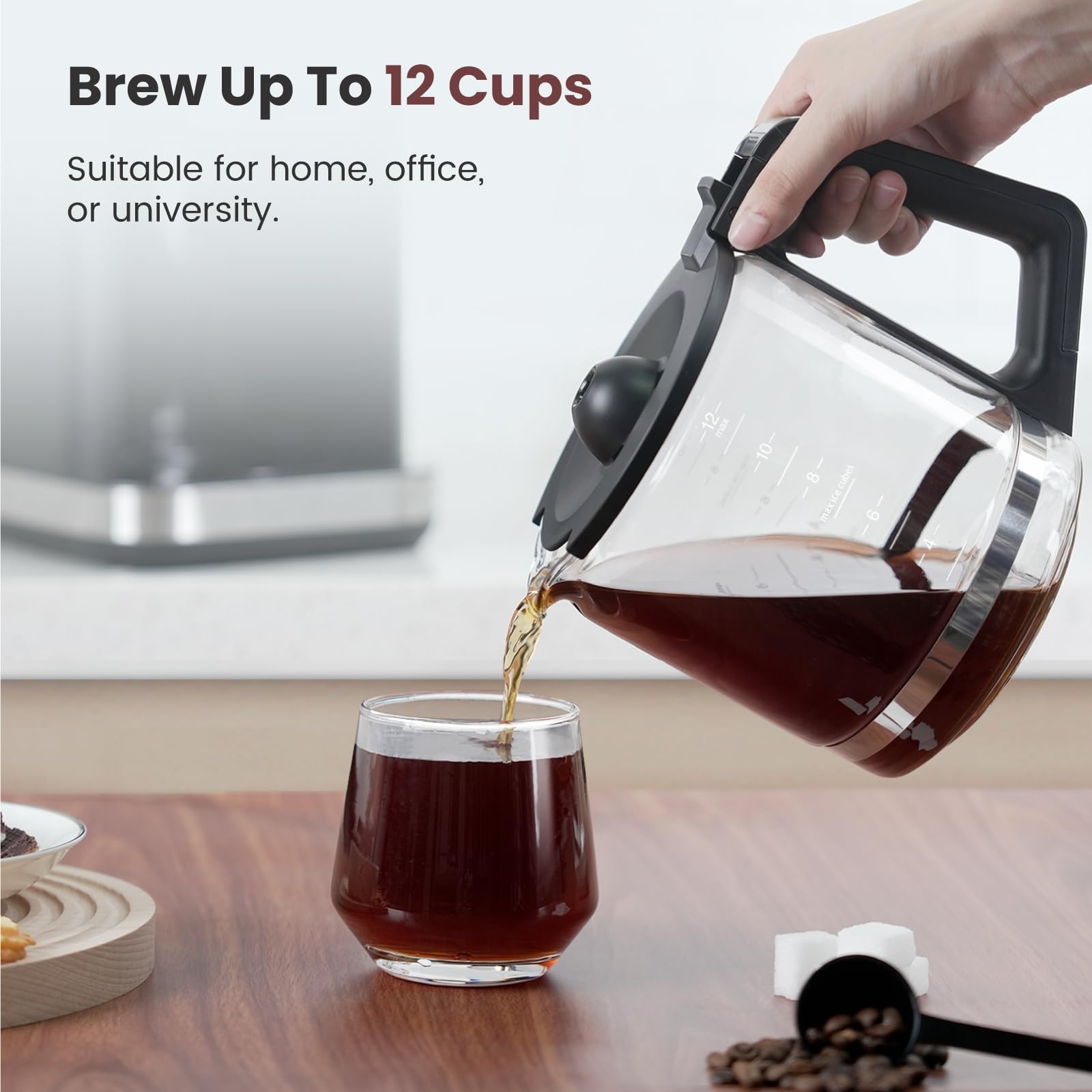 Gevi easy-clean filter and carafe simplify maintenance and flavor consistency.