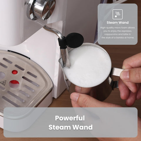 Coffee scoop and tamper for convenient preparation.