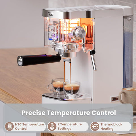 Portafilter and filter baskets included for authentic espresso.