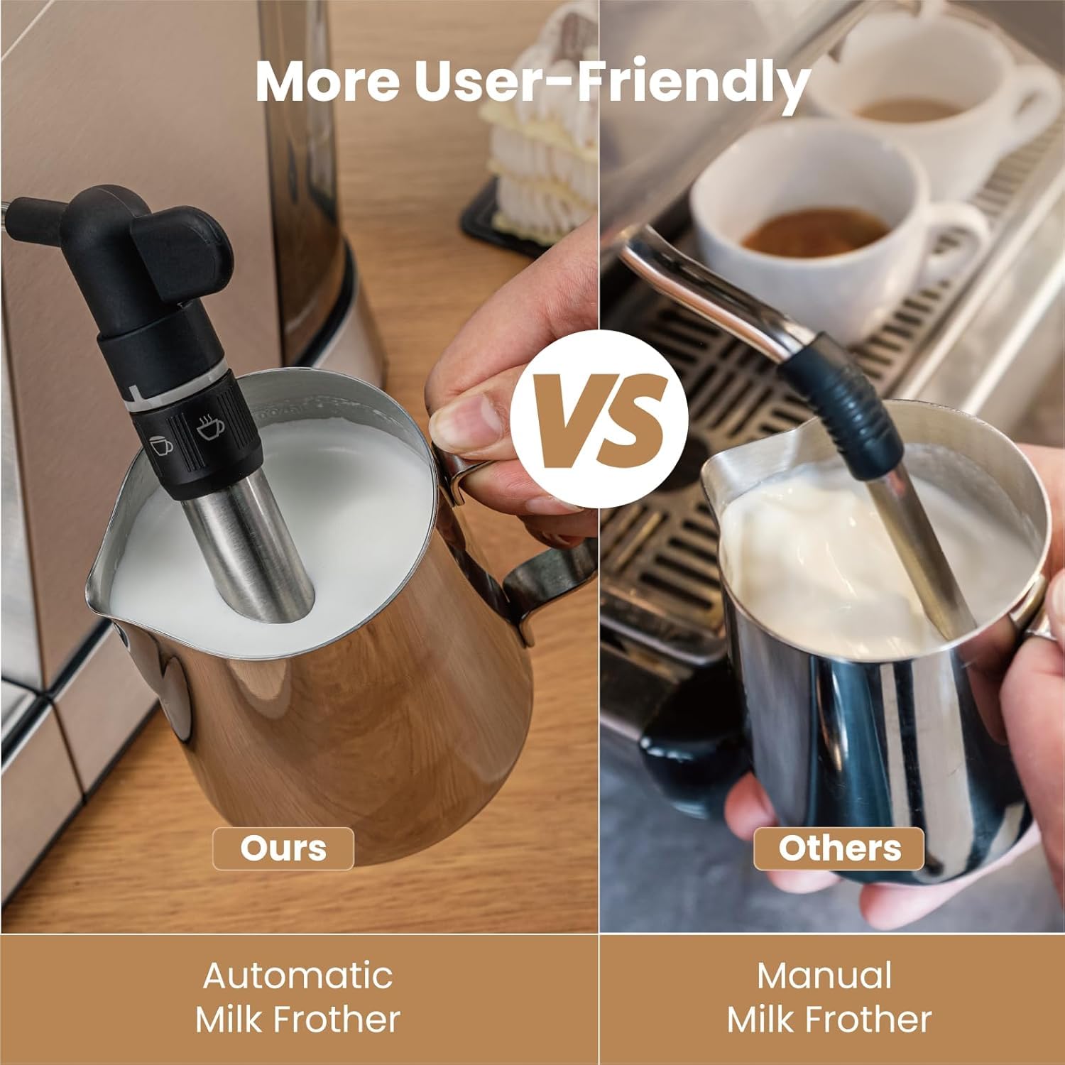 Gevi espresso shot setup illustrating compact footprint on a small counter