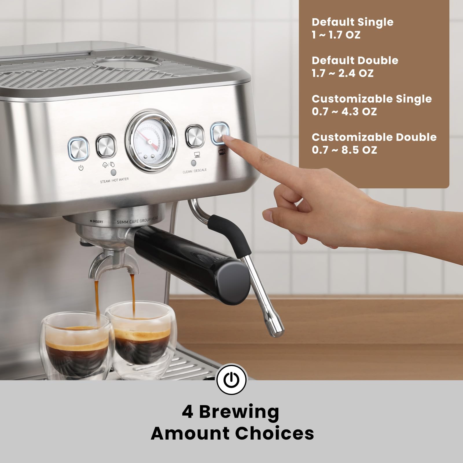 Gevi EzBru compact design fits neatly on small kitchen counters.