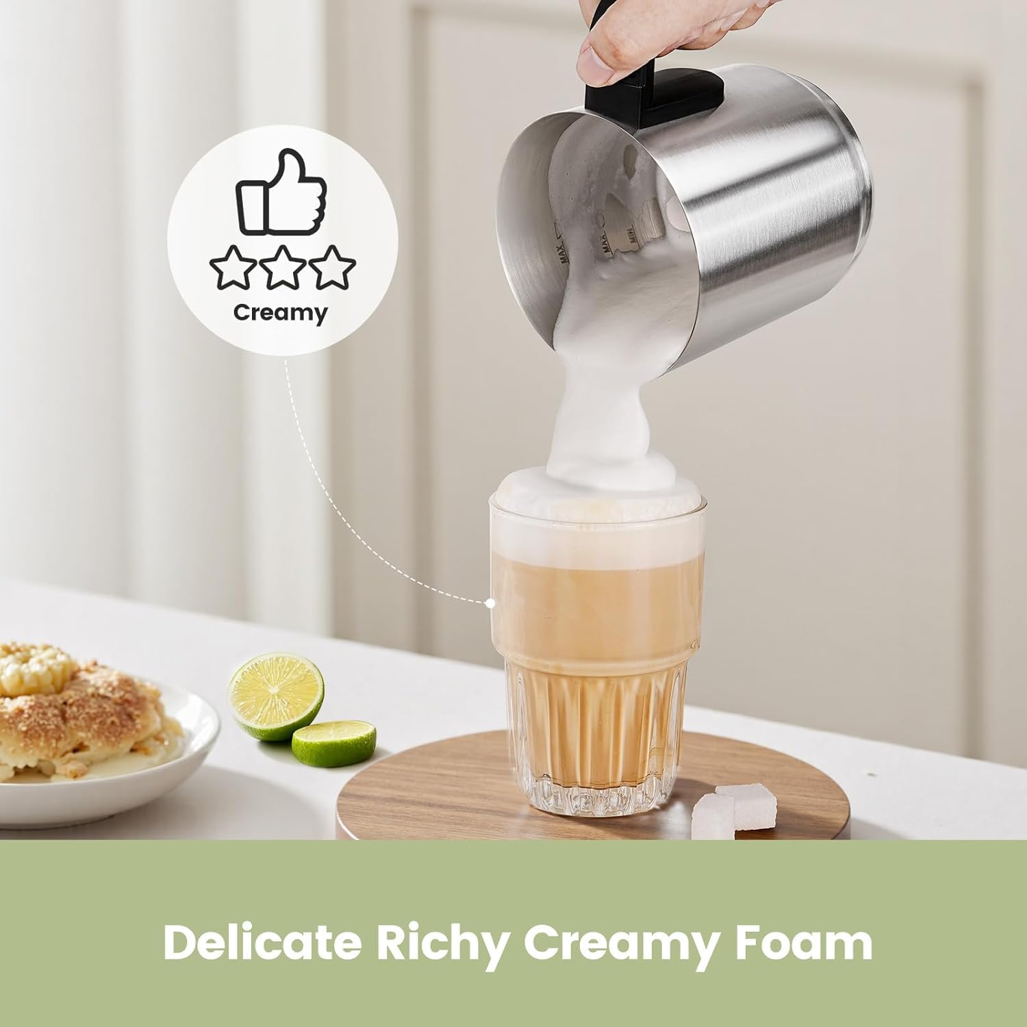 Gevi latte art friendly foam for café-style drinks