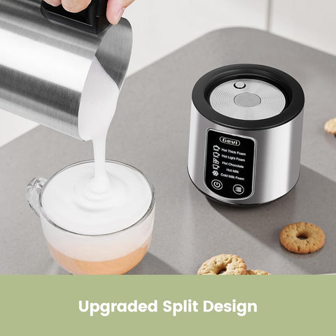 Gevi magnetic whisk frother delivering fast, even froth for cappuccinos