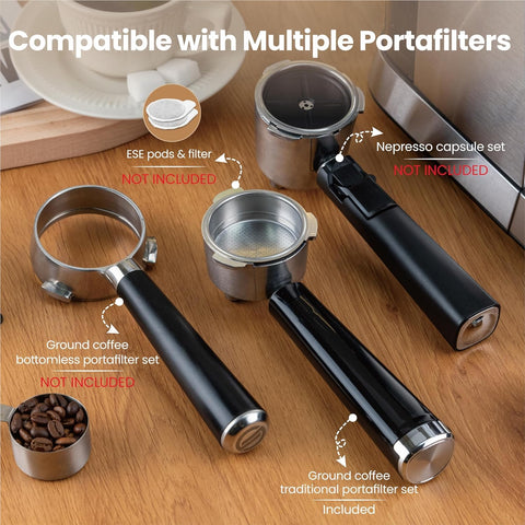 Gevi portafilter compatibility with multiple coffee options