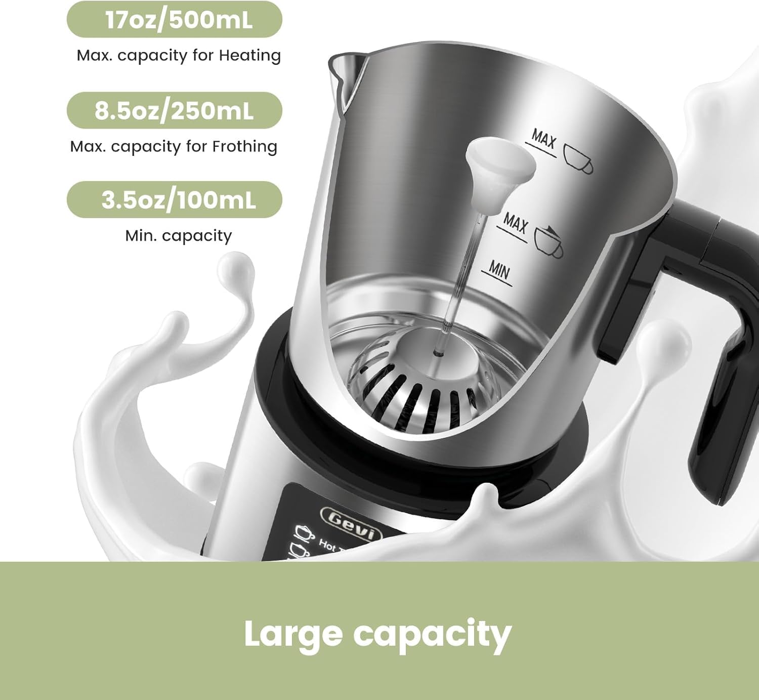 Gevi removable stainless jug simplifies cleanup after use