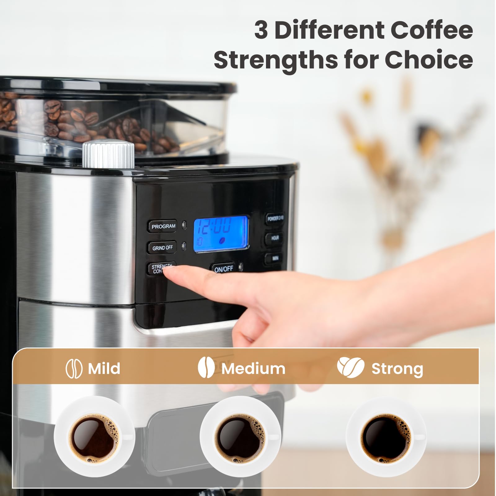 Reusable filter reduces waste and simplifies cleanup after brewing.