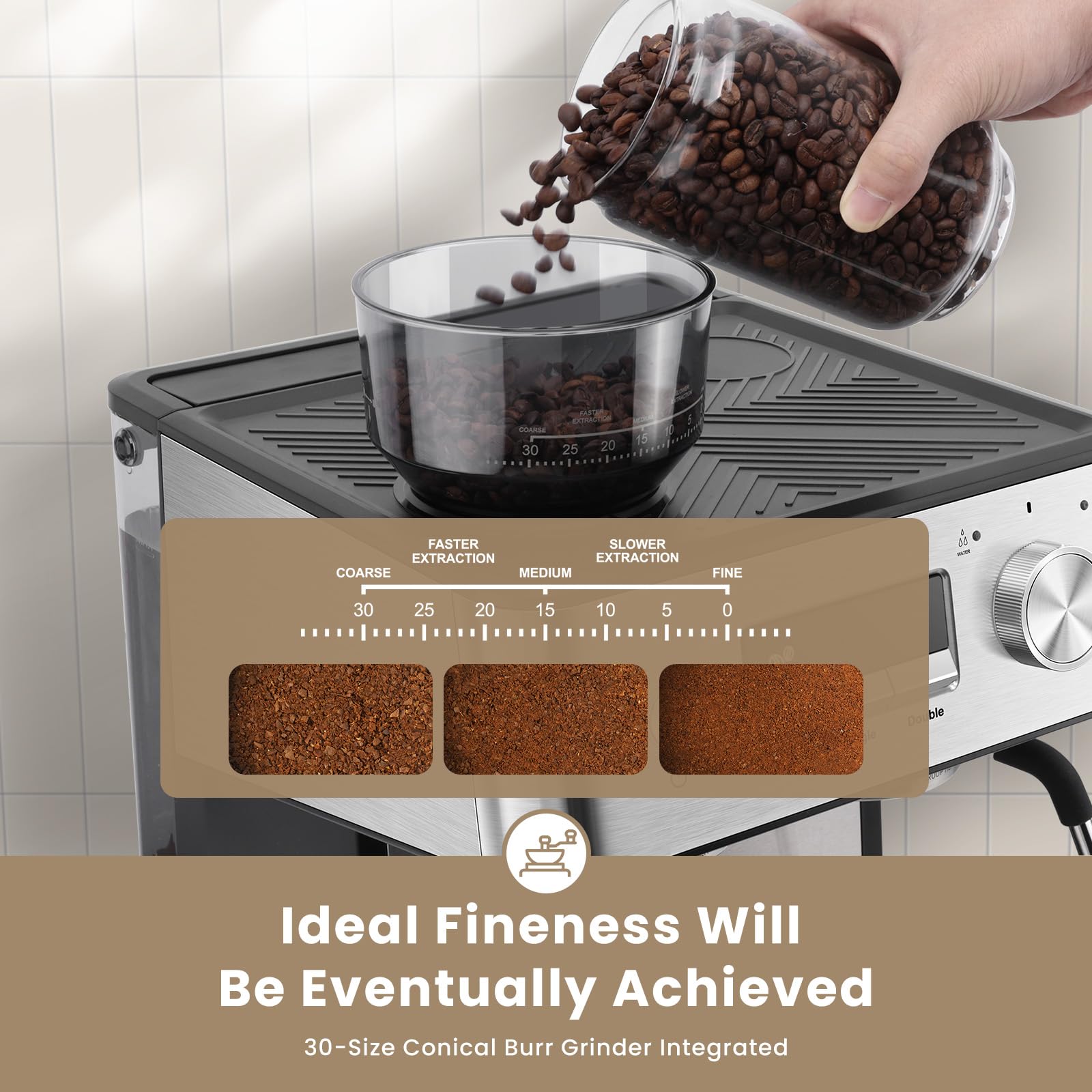 Gevi steam wand frothing milk at home for cafe-style drinks