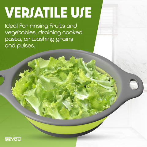 Gevoli handles pasta, rice, fruits, and vegetables with quick draining.