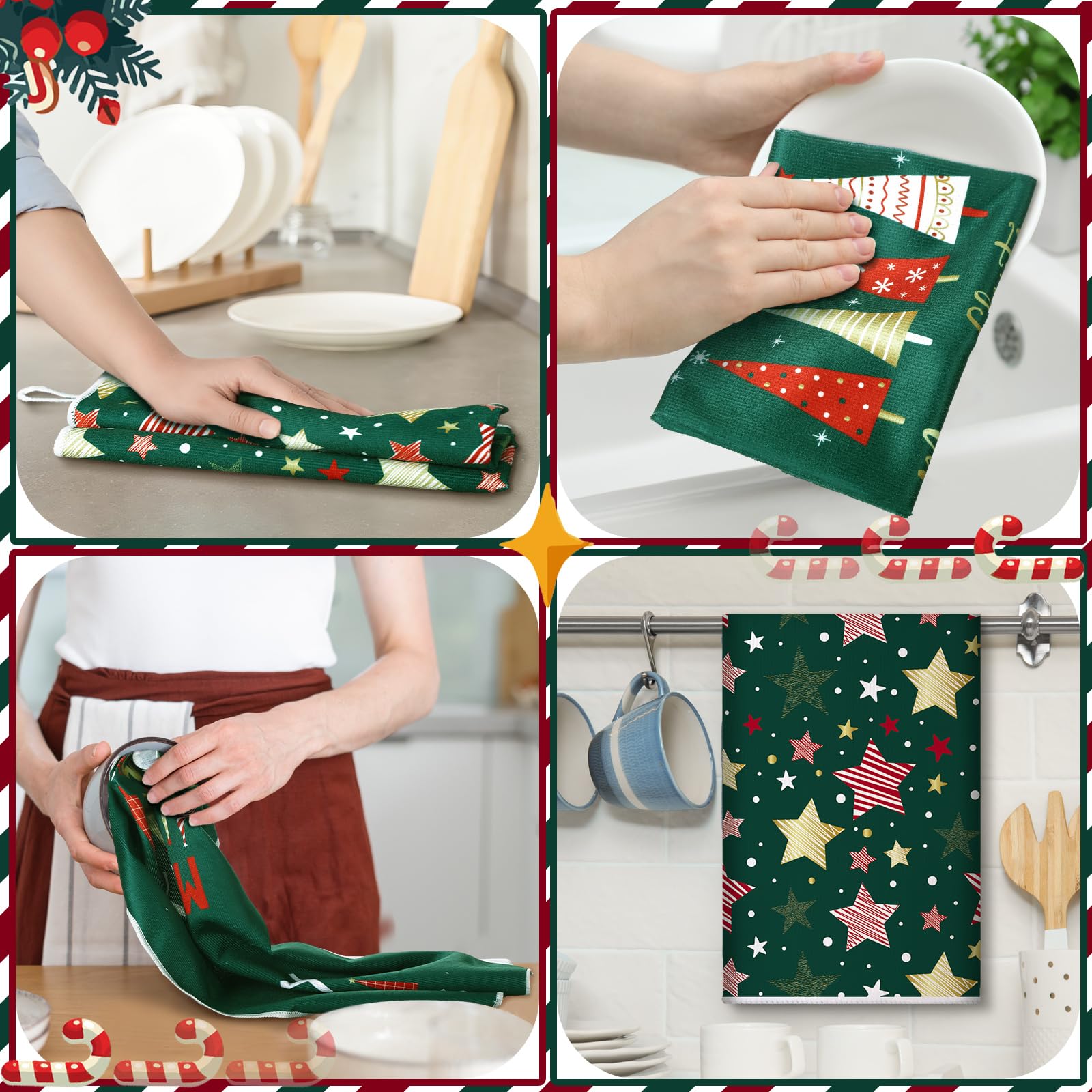 Geyoga pine motif towel for rustic, festive look and everyday use