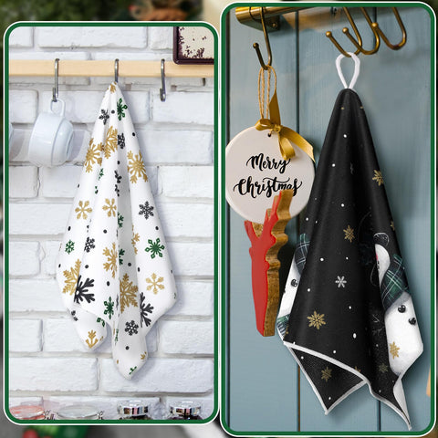 Geyoga snowman-pattern towel brings cheerful mood and strong absorption for cleaning