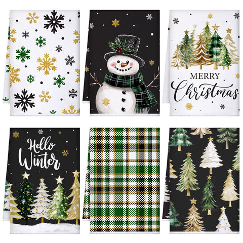 Geyoga tree-pattern towel adds festive decor and practical drying power in the kitchen
