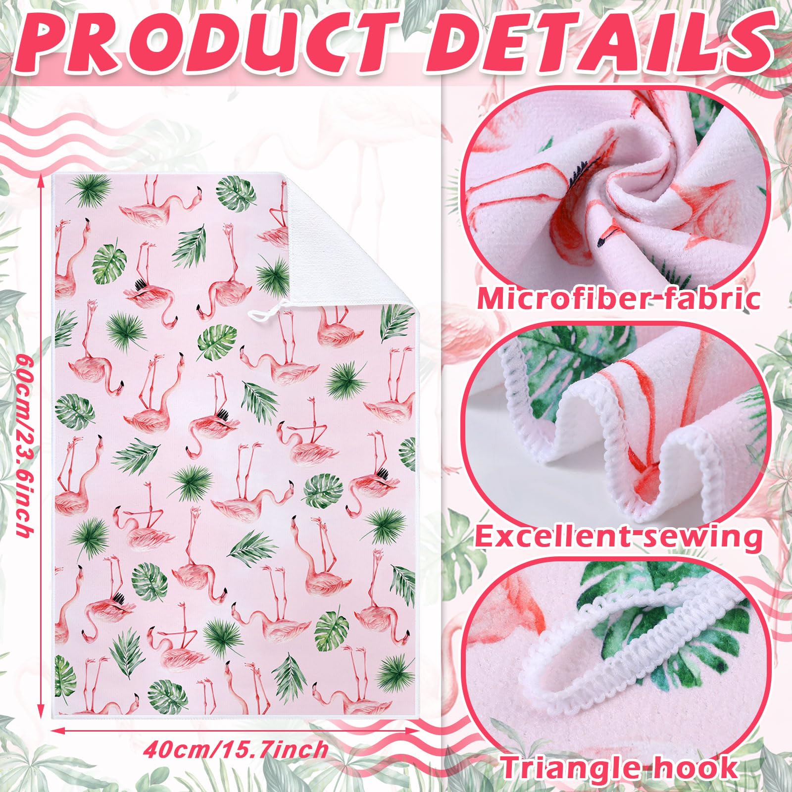 Geyoga 6-piece pink floral towel set for daily kitchen use