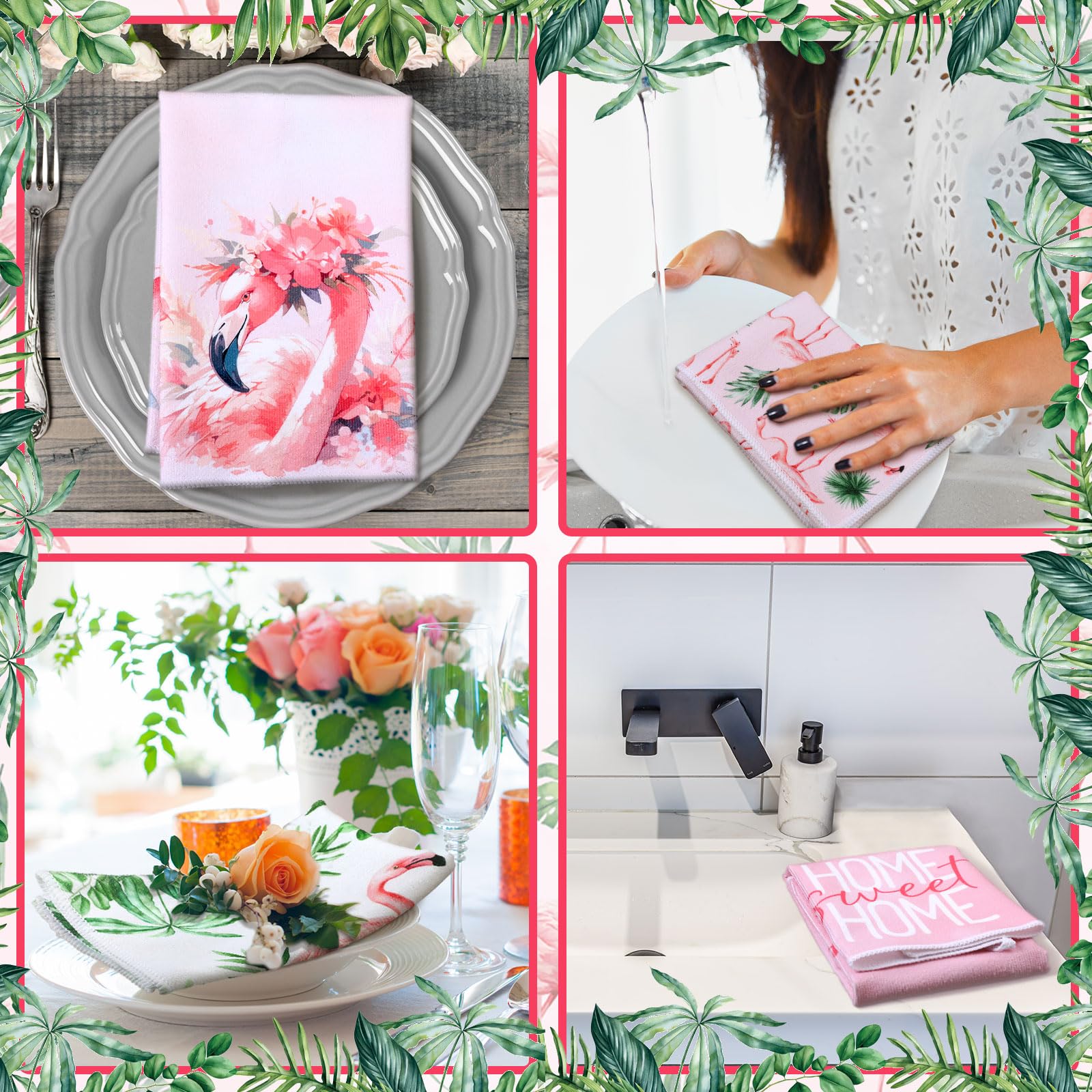 Geyoga floral tea cloths protect cookware while wiping countertops