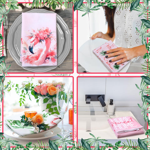 Geyoga floral tea cloths protect cookware while wiping countertops